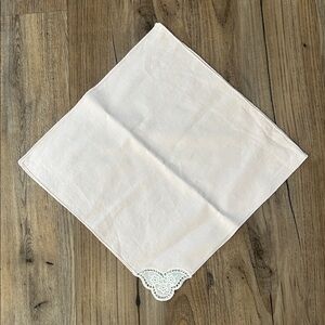 Pale Pink Handmade Handkerchiefs (Set of 2) with Lace Detail